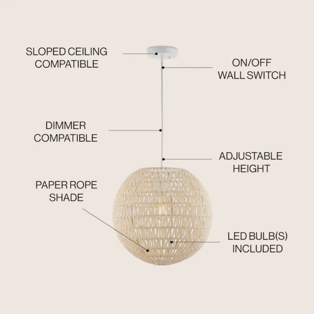 JONATHNAN Y Pendant Light with Adjustable Height
